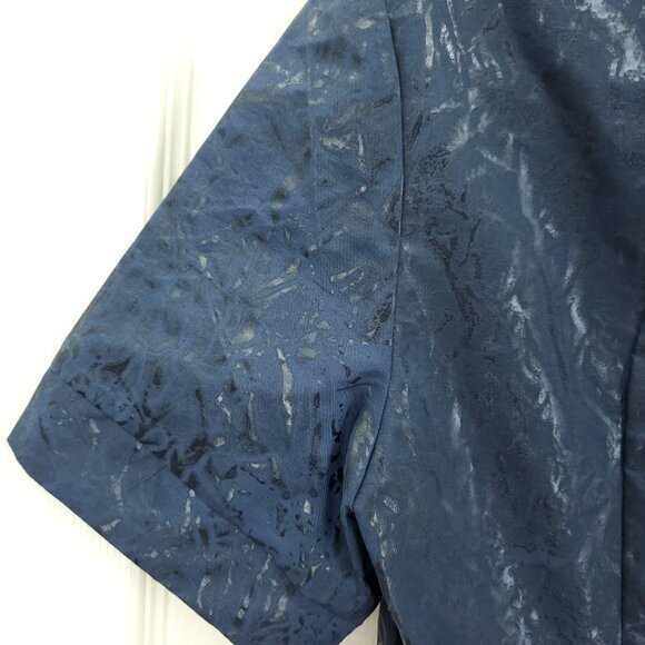 VTG 90s Exte Jeans Coated Woven Collared Mini Dress 28/42/US 6 Navy Blue - Picture 12 of 16